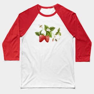 Strawberry and Bees Lover Baseball T-Shirt